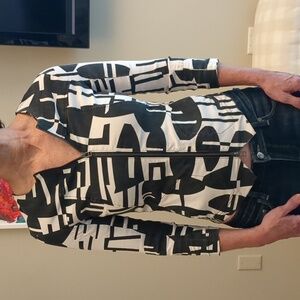 Porto Black and White pattern summer jacket